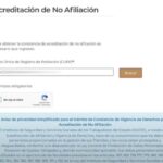 acreditación de no afiliación al ISSSTE