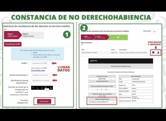 carta de no derechohabiente del issste