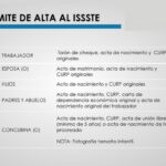 documentos para dar de alta en el issste