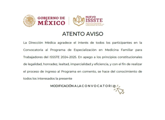 issste convocatoria residencias médicas