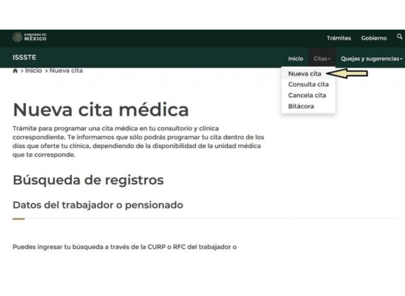 nueva cita médica ISSSTE por internet